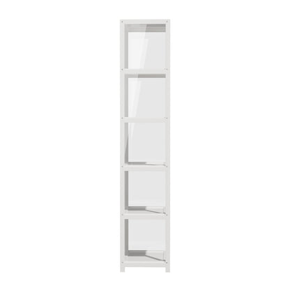 5-Tier Display Cabinet Bookcase Bamboo White | HomeAndLiving