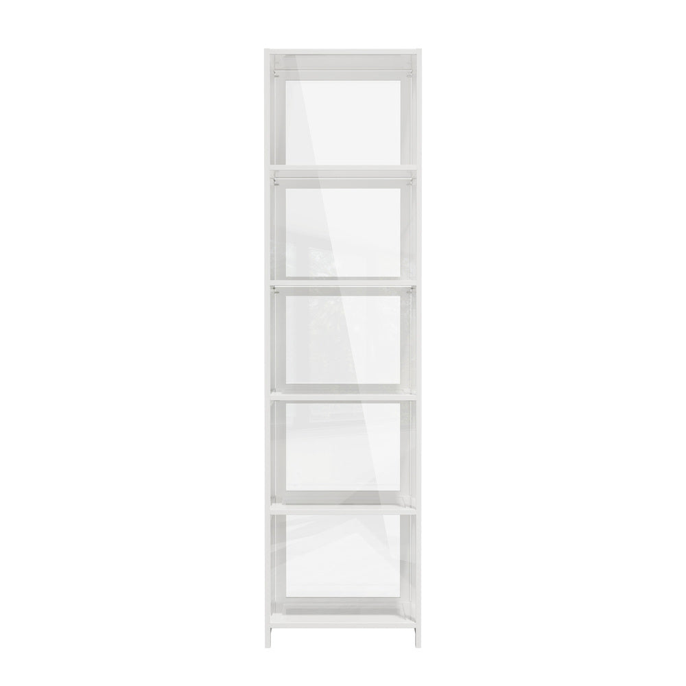 5-Tier Display Cabinet Bookcase Bamboo White | HomeAndLiving