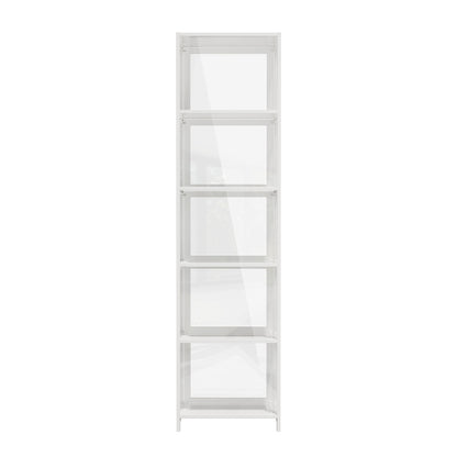 5-Tier Display Cabinet Bookcase Bamboo White | HomeAndLiving