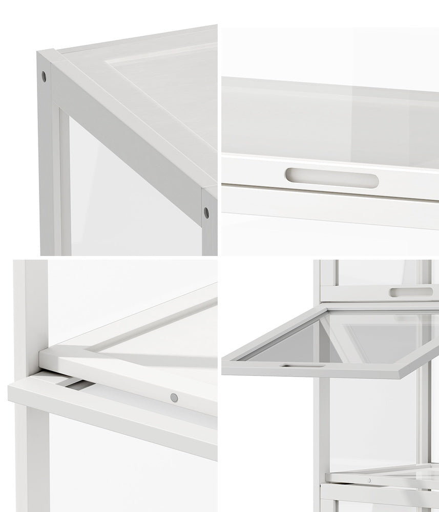 5-Tier Display Cabinet Bookcase Bamboo White | HomeAndLiving