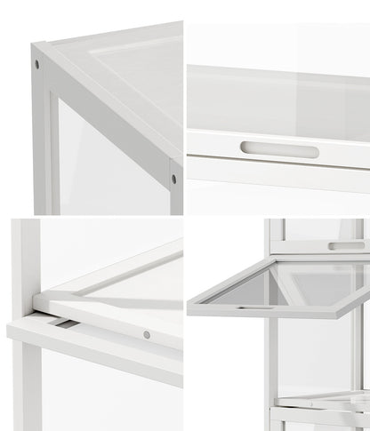 5-Tier Display Cabinet Bookcase Bamboo White | HomeAndLiving
