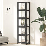 Display Cabinet 5-Tier Slim Storage Shelves Black