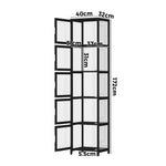 Display Cabinet 5-Tier Slim Storage Shelves Black