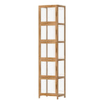 Display Cabinet 5-Tier Slim Storage Shelves Black