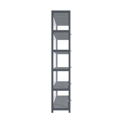 Display Cabinet 5 Tiers Clear Door Grey