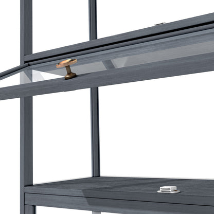 Display Cabinet 5 Tiers Clear Door Grey