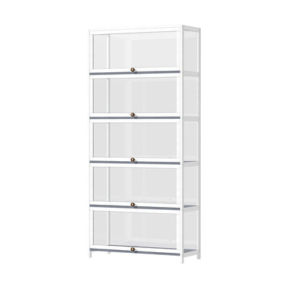 Display Cabinet 5 Tiers Clear Door White