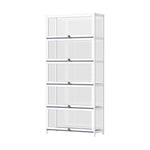 Display Cabinet 5 Tiers Clear Door White
