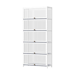 Display Cabinet 5 Tiers Clear Door White