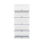 Display Cabinet 5 Tiers Clear Door White