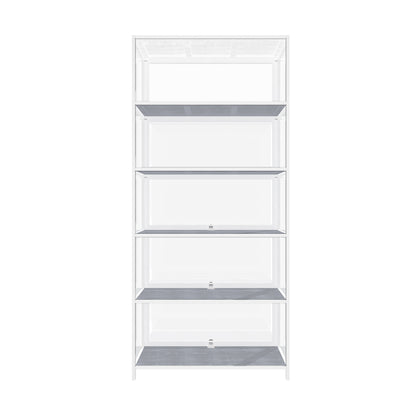 Display Cabinet 5 Tiers Clear Door White
