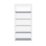 Display Cabinet 5 Tiers Clear Door White