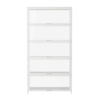 Storage 5-Tier Shelves Display Cabinet Tall Bookcase White