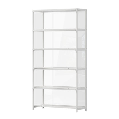 Storage 5-Tier Shelves Display Cabinet Tall Bookcase White