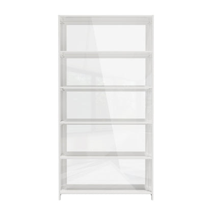 Storage 5-Tier Shelves Display Cabinet Tall Bookcase White