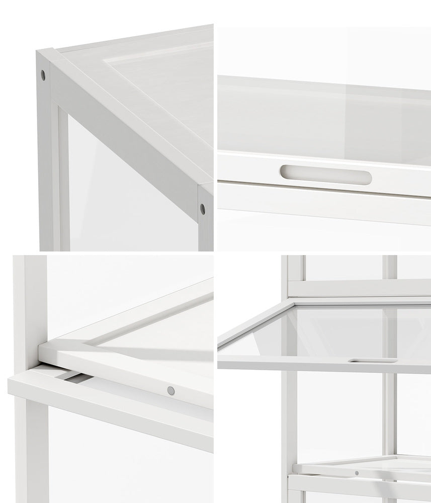 Storage 5-Tier Shelves Display Cabinet Tall Bookcase White