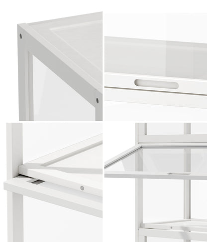Storage 5-Tier Shelves Display Cabinet Tall Bookcase White