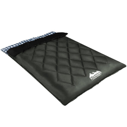Sleeping Bag Double Pillow Thermal Camping Hiking Tent Grey -10&Deg;C