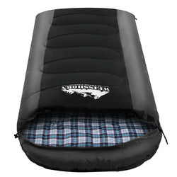 Sleeping Bag Single Thermal Camping Hiking Tent Black  -20°C