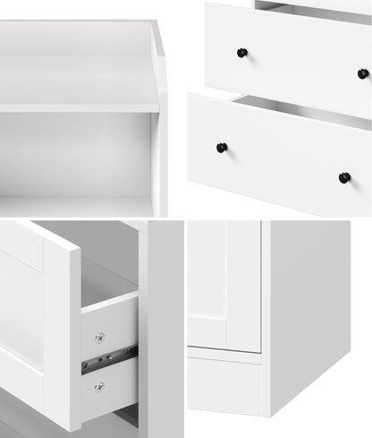 Buffet Sideboard Cupboard 2 Doors Hallway Table White
