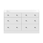 Buffet Sideboard Hamptons Style 6 Drawers White