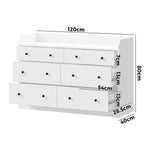 Buffet Sideboard Hamptons Style 6 Drawers White