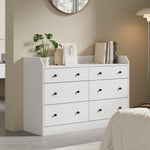 Buffet Sideboard Hamptons Style 6 Drawers White