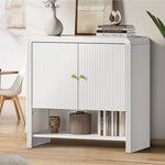 Buffet Sideboard Storage Cabinet White 2 Doors Cupboard for Dining Room