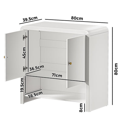 Buffet Sideboard Storage Cabinet White 2 Doors Cupboard for Dining Room