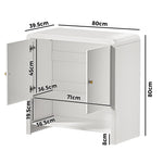 Buffet Sideboard Storage Cabinet White 2 Doors Cupboard for Dining Room