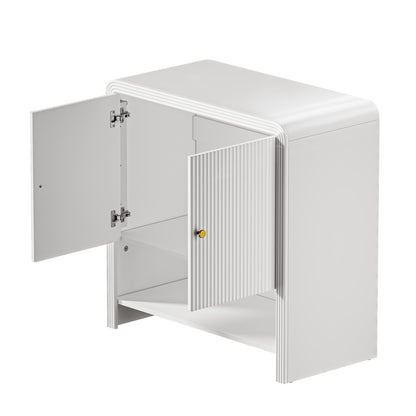 Buffet Sideboard Storage Cabinet White 2 Doors Cupboard for Dining Room