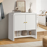 Buffet Sideboard Storage Cabinet White 2 Doors Cupboard for Dining Room