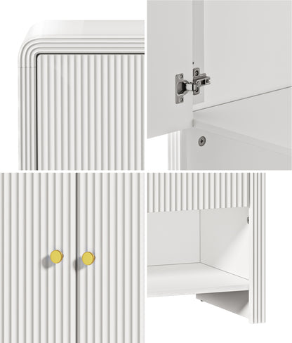 Buffet Sideboard Storage Cabinet White 2 Doors Cupboard for Dining Room