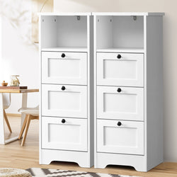 2x Chest of Drawers Storage Cabinet Dresser Tallboy Hamptons