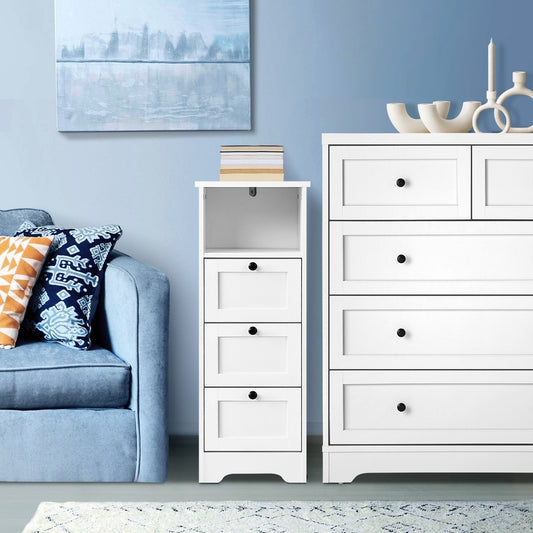 2x Chest of Drawers Storage Cabinet Dresser Tallboy Hamptons