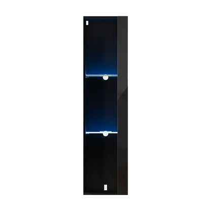 LED Display Cabinet Wall Mounted Black | HomeAndLiving