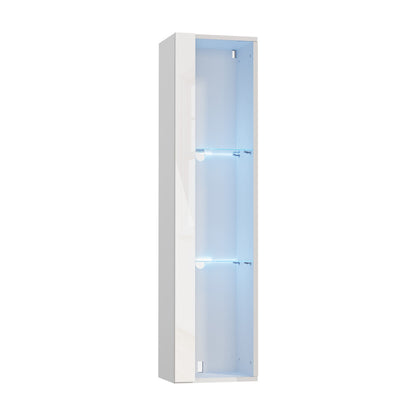 LED Display Cabinet Wall Mounted White 2PCS | HomeAndLiving