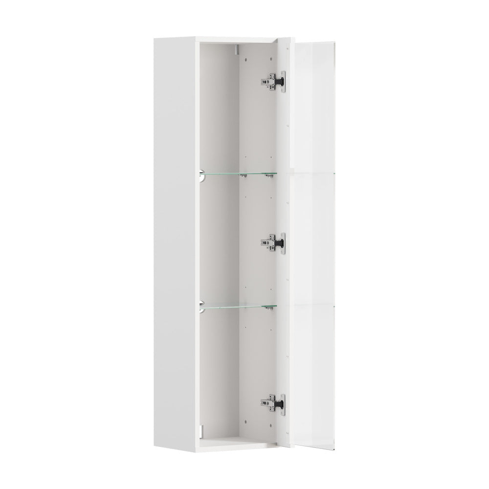 LED Display Cabinet Wall Mounted White 2PCS | HomeAndLiving