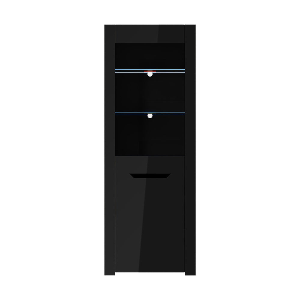 LED Display Cabinet Tall Sideboard High Gloss | HomeAndLiving