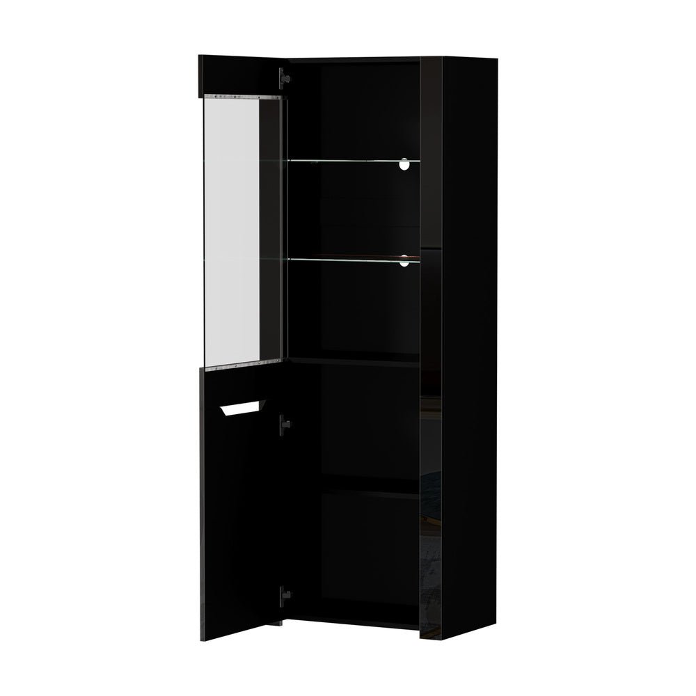 LED Display Cabinet Tall Sideboard High Gloss | HomeAndLiving