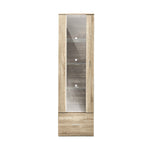 Display Cabinet Buffet Sideboard LED Light High Gloss Door Natural