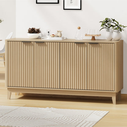 Buffet Sideboard Storage Cabinet 4 Doors Cupboard White