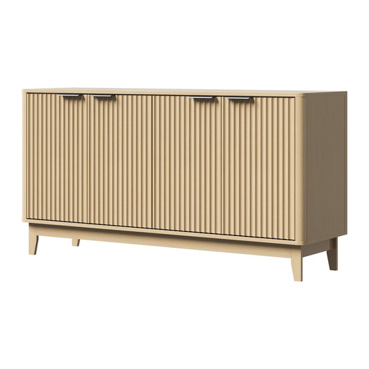 Buffet Sideboard Storage Cabinet 4 Doors Cupboard Natural