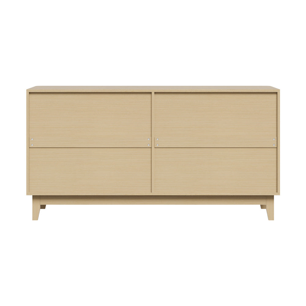 Buffet Sideboard Storage Cabinet 4 Doors Cupboard Natural