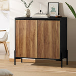 Sideboard Storage Cabinet Cupboard 2 Doors Table Walnut Wood Furniture