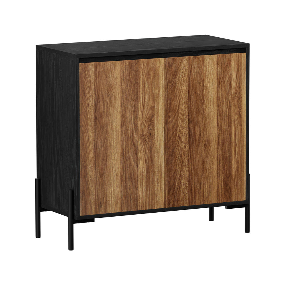 Sideboard Storage Cabinet Cupboard 2 Doors Table Walnut Wood Furniture