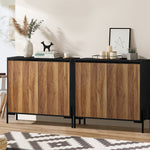 2x Sideboard Storage Cabinet Cupboard 2 Doors Table Walnut Wood Furniture