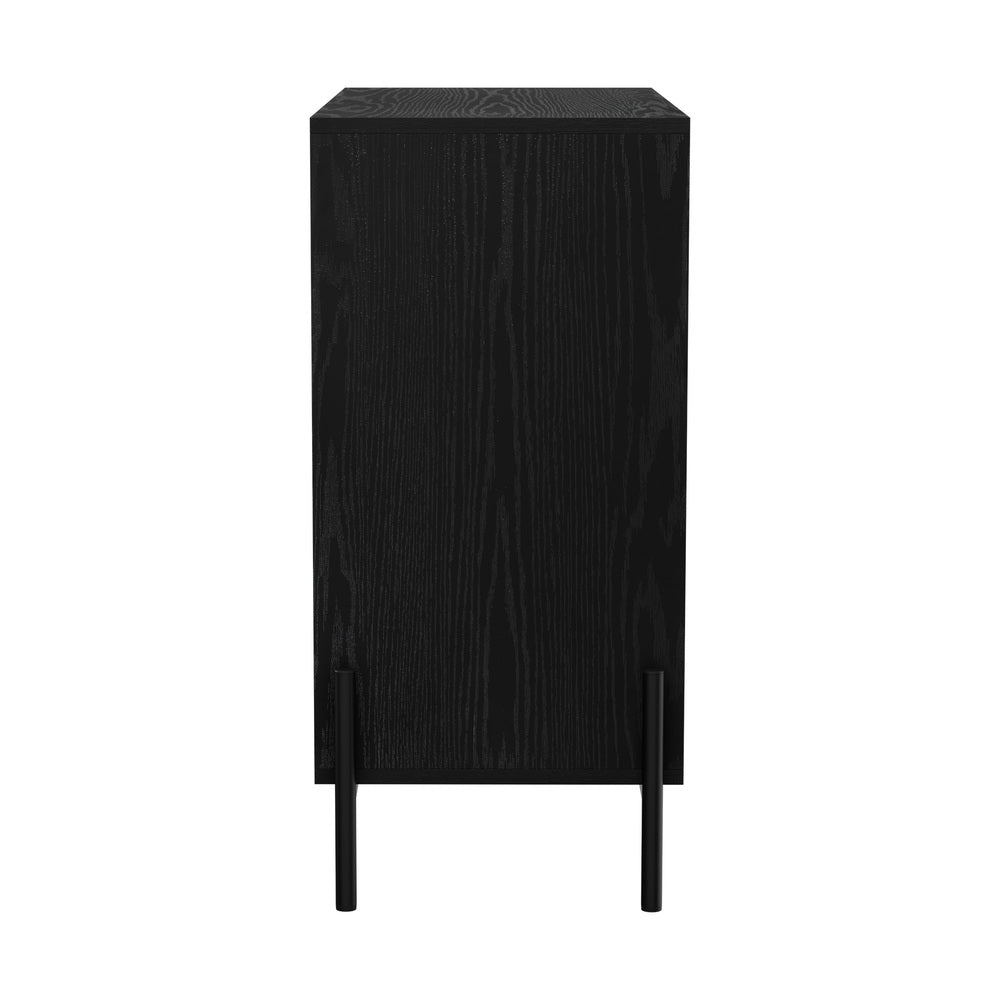 2x Sideboard Storage Cabinet Cupboard 2 Doors Table Walnut Wood Furniture