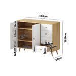 Buffet Sideboard Storage 5 Drawers Cabinet Kitchen Pantry Cupboard