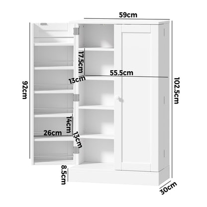 Buffet Sideboard Cabinet 2 Doors Cupboard Pantry Kitchen Storage White